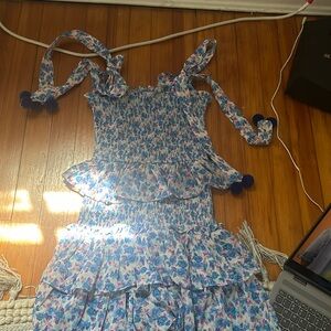 Pink blue and purple mini dress